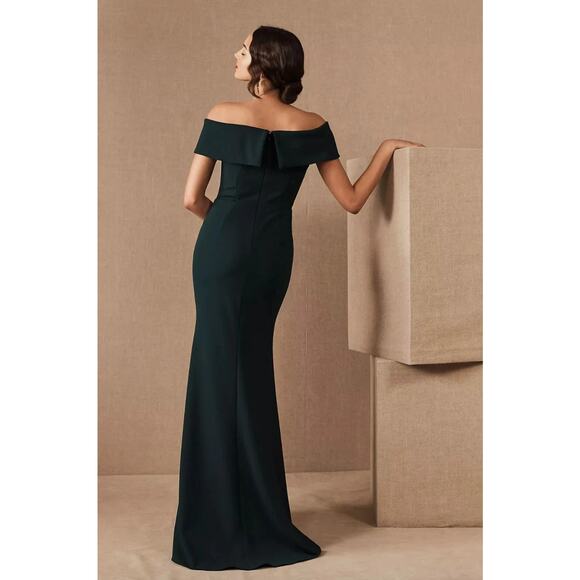 BHLDN Delice Off-The-Shoulder Dress Size 2 Jade Green - Picture 2 of 9